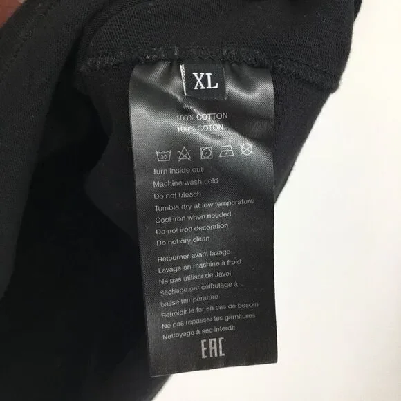 3.Paradis Shirt Men's XL black apple logo tee crew neck graphic embroidered #k - Picture 5 of 6